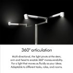 چراغ پایه دار ایستاده گردان رنگ سفید نقره ایی Dyson Solarcycle Morph™ floor (White/Silver) - Image 4